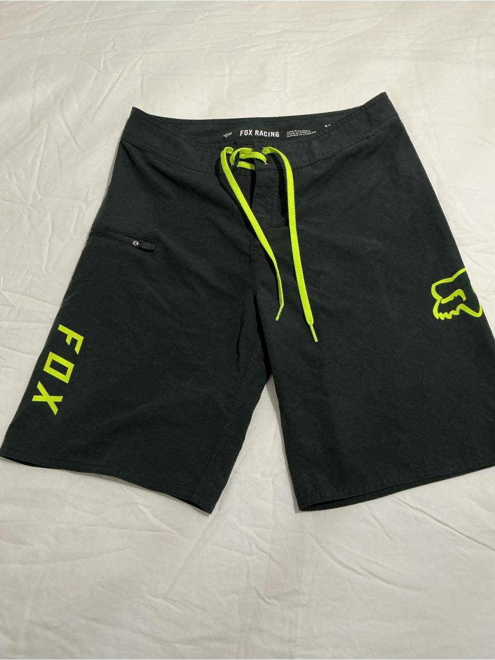 Fox Racing Youth Overhead Boardshorts Black Neon Yellow Size 28